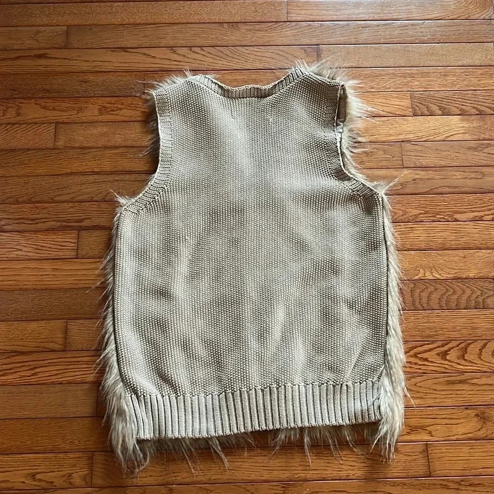Debby Collection Faur Long Hair‎ Animal Fur size XL Vest back sweater polyester
